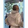 2KWEIRD Women's Shinny Sequin Angel Wings Hooded Jacket Pant Long Sleeve Loose Casual Hooded Pullover New Lady Y2K Autumn Outwears