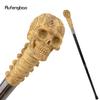 Bengala de Crânio Amarelo de Resina Cabeça de Monstro Moda Decorativa Bastão de Aço Cavalheiro Elegante Bengala Cosplay Pommel Báculo 94cm