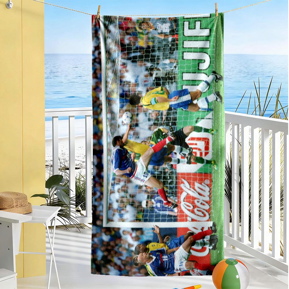 Footballer Ground Beach Towel Super Soft Microfiber Quickdry Fabric Comfortable Lightweight
