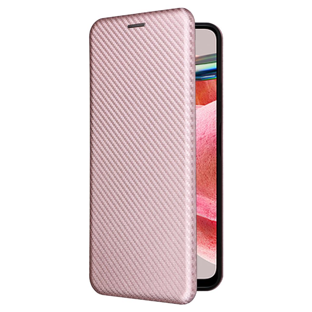 For Xiaomi Redmi Note 12 4G PU Leather Stand Cover Carbon Fiber Texture Phone Case with Card Holder