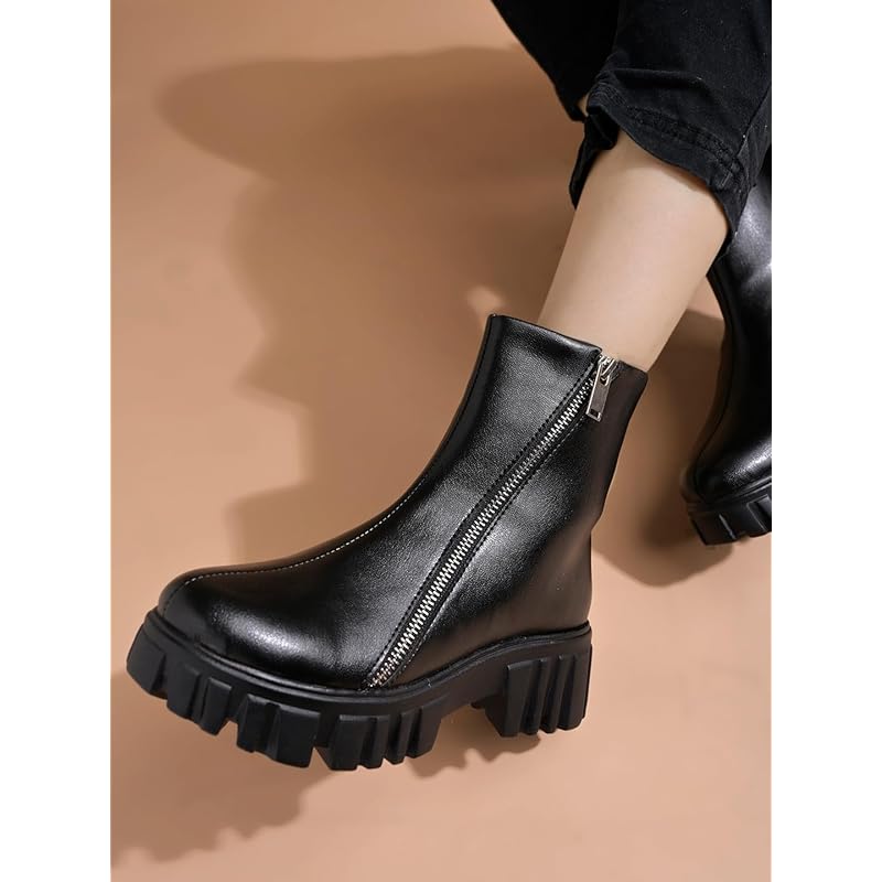 

Shoetopia Casual Side Chain Detailed Black Boots For Women & Girls /Eu39 6 UK чёрный