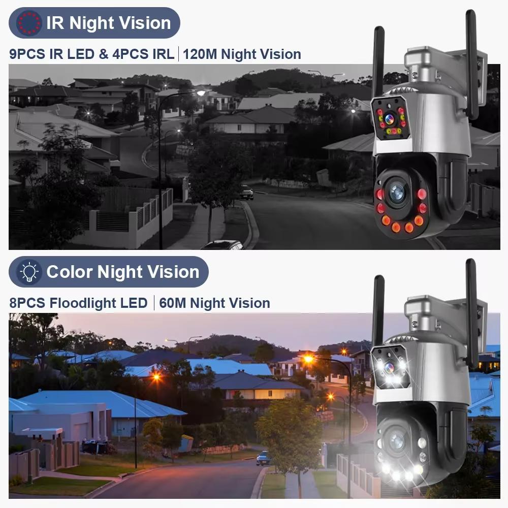 LS VISION 6MP Real 36X Optical Zoom WIFI Camera Outdoor Dual Lens PTZ Humanoid Detection Color Night Vision Surveillance IP Camera iCSee App