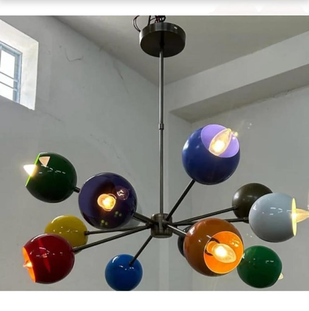 12 Multi Color Modern Sputnik Chandelier Mid Century Ceiling Light Fixture Ceiling Light