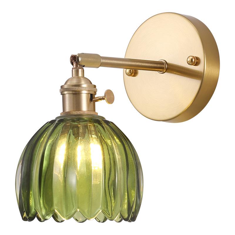 Creative Green Pumpkin Glass Wall Lamp - Wireless Charging for Living and Dining Rooms