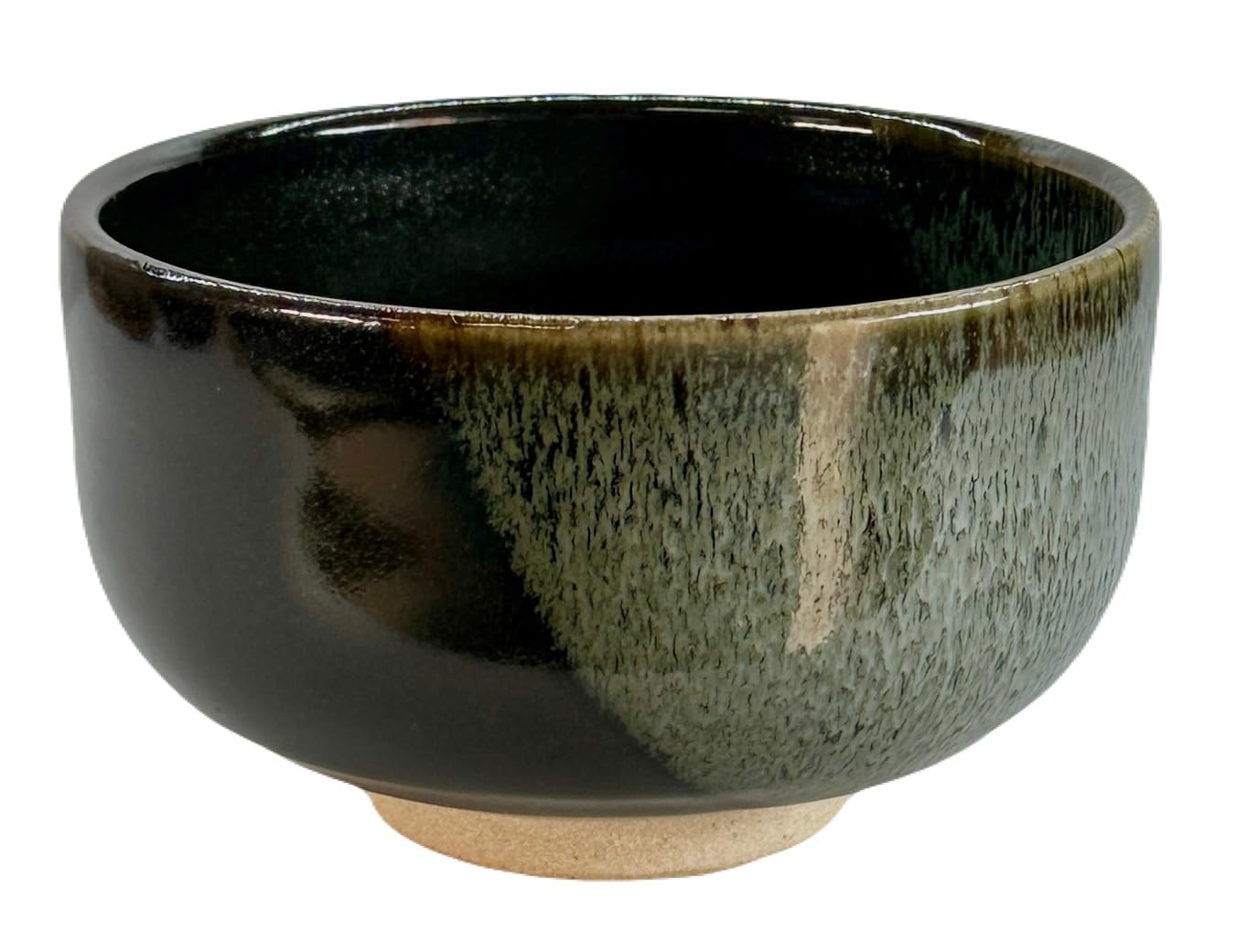 

Mino ware black glaze flowing dish Mi 4205