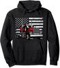 Cool Truck Trucker Vehicle Truck Driver American Flag Unisex Hooded Sweatshirt