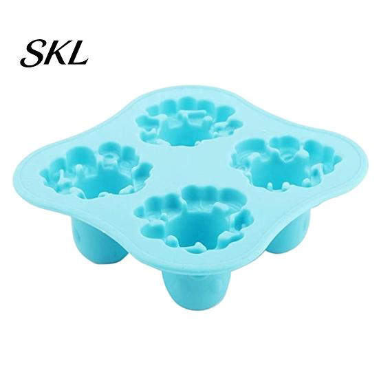 Unique Shaped Ice Cubes Octopus Cube Tray Mold, 4 Grid Maker, Food Grade Flexible TPR Soft Easy Release for Jelly Chocolate Drinks And Cocktails Small