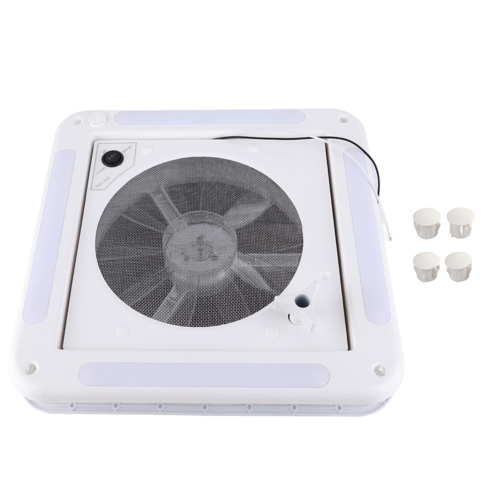 

Вентилятор для крыши автофургона 12 В 360x360 мм 10 лопастей двухрежимный впускной воздуховод 4 светодиодных лампы для кемпера, фургона, прицепа, вентилятор для крыши ванной комнаты автофургона белый