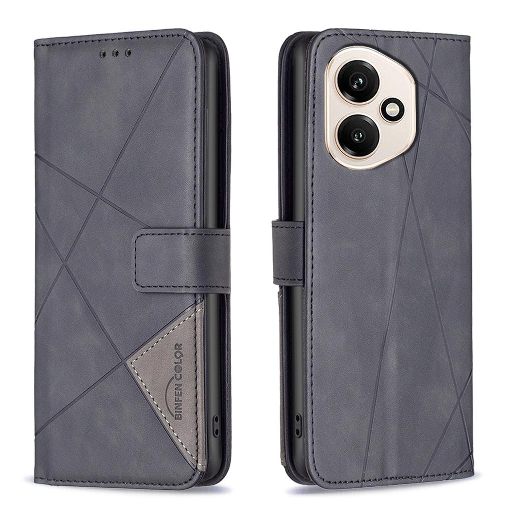 Pro Honor 400 5G (Globální) Pouzdro na telefon BINFEN COLOR Peněženka Stojánek Geometricky ražený kožený kryt