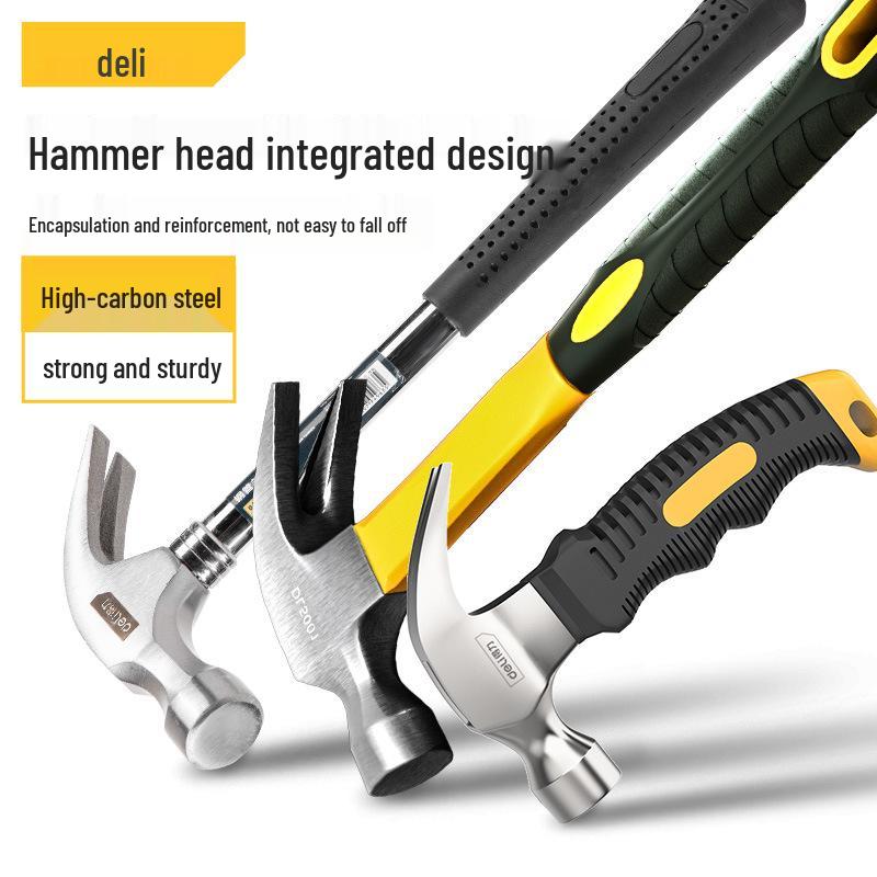 Deli Multi-purpose Claw Hammer with Fiber Handle and Steel Pipe