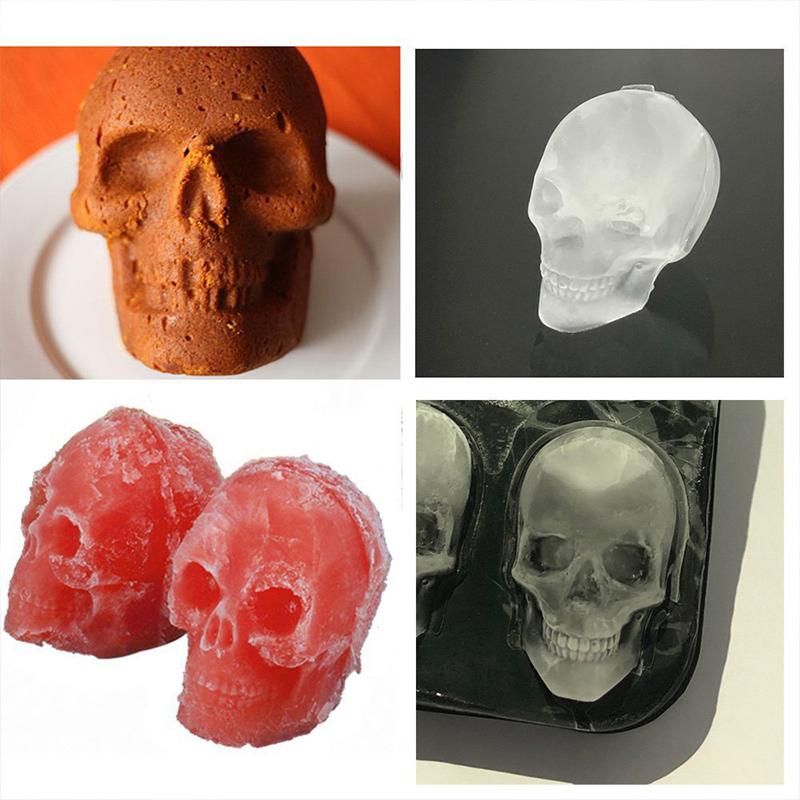 3D 3D Skeleton Silicone Ice Compartment Mold DIY Halloween Summer Drink Ice Cube Mold Chocolate Cake Decoration Kitchen Supplies