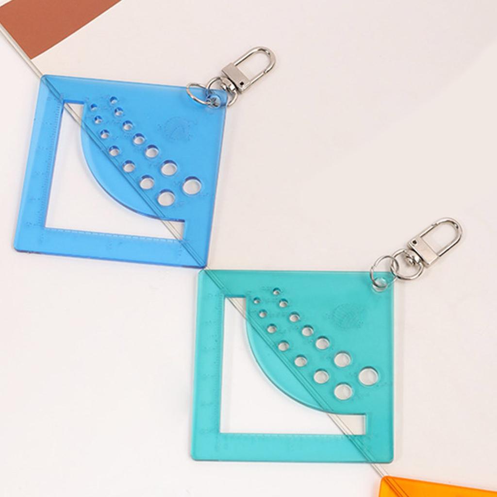 Rigla de măsurare a acului de tricotat din acrilice pentru pulover, cusut, artizanat, instrument de măsurare a acului de tricotat, cu breloc pentru carabinier