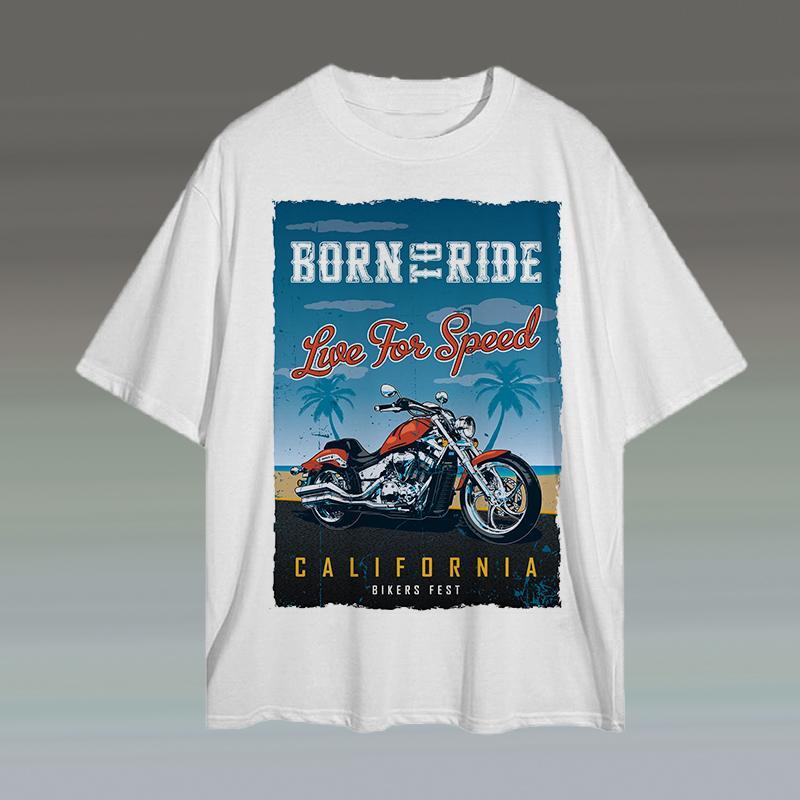 3d Motorcycle Print Short Sleeve T-Shirt For Men Summer Retro Men's T-Shirt Fashion Casual Tee Loose Oversized Tee 2024 New Tops