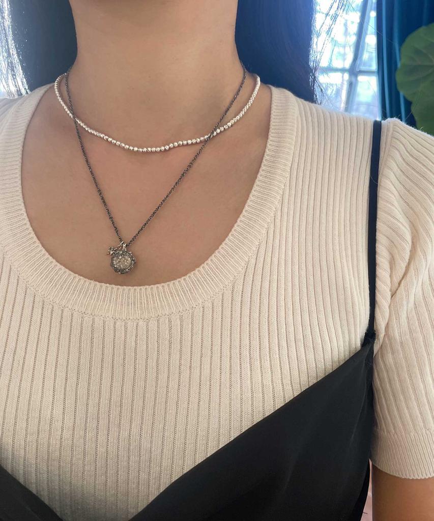 Persy Agate Antique Silver Necklace
