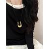 and American Style ~ Niche Design U-Shaped Horseshoe Necklace for Women, Long Simple Sweater Chain, Light Luxury, High-End Feel, Exaggerated Accessory