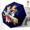 Princesses, Castle Automatic Opening and Closing Umbrella, Compact Travel Umbrella, Lightweight and Portable, Suitable for Beach Commuting B