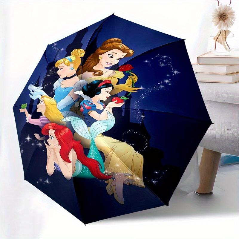 Princesses, Castle Automatic Opening and Closing Umbrella, Compact Travel Umbrella, Lightweight and Portable, Suitable for Beach Commuting B