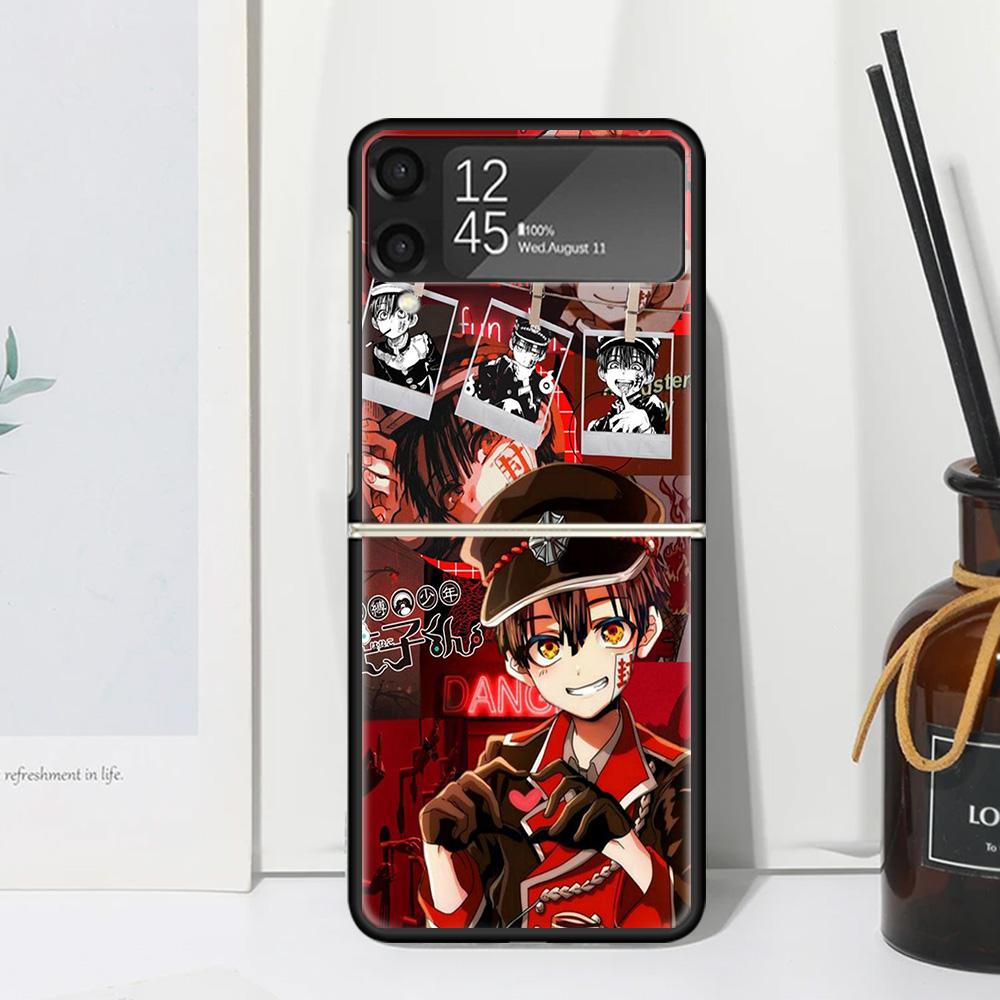 Anime Toilet Bound Hanako Kun Phone Case For Samsung Galaxy Z Flip Zflip 6 Flip6 5 Flip5 4 Flip4 3 Flip3 5G Art Fundas Black Cov