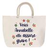Beach Bag - PLANETEE - Annabelle She's Awesome - Large Size - Rope Handle - Multicolored Cotton