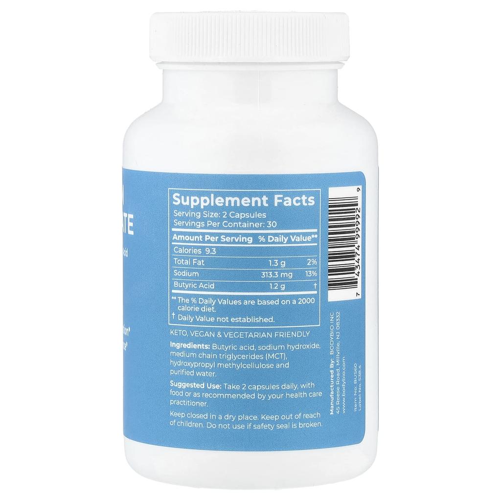 Sodium Butyrate, 60 Capsules