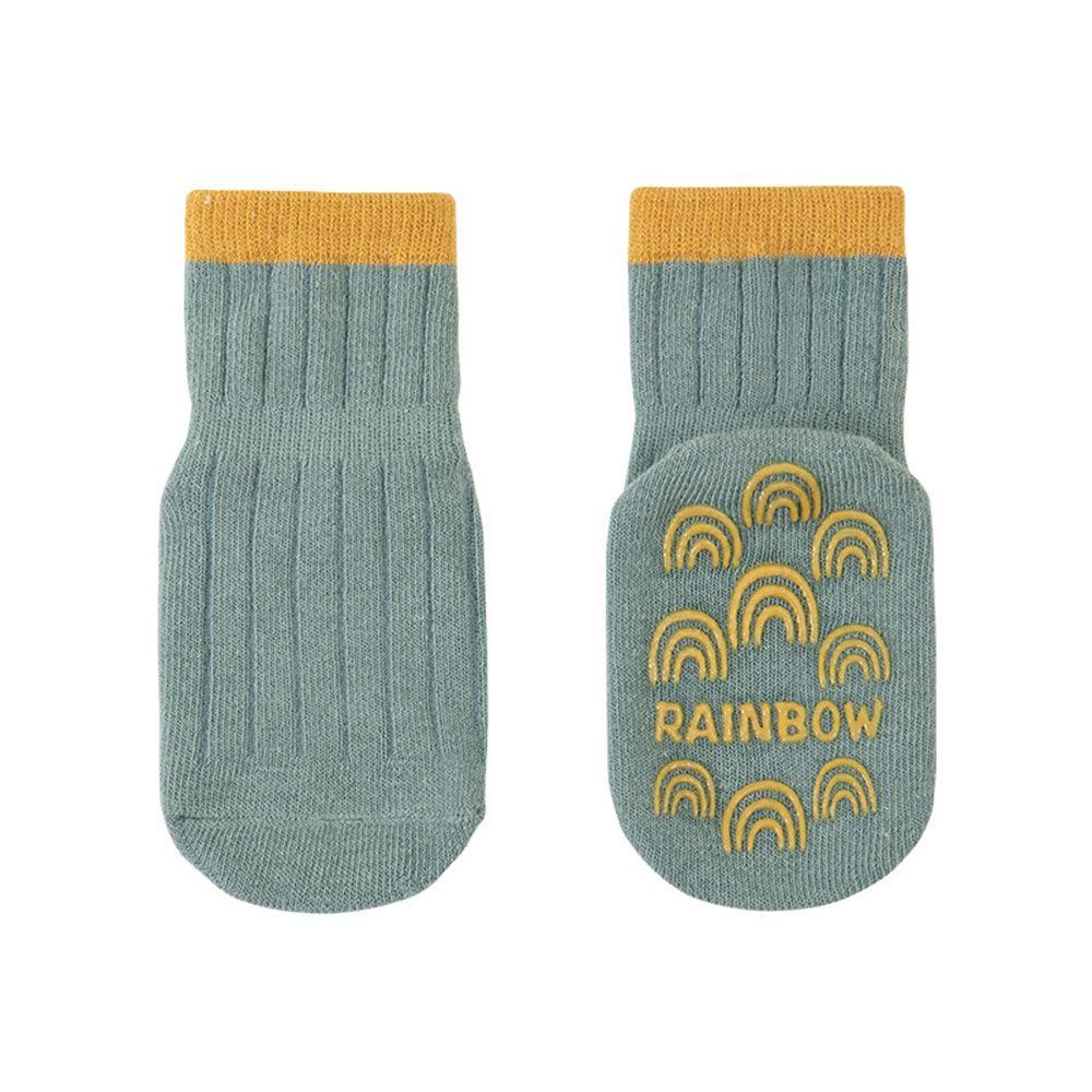 

Spring Rubber Non-Slip Solid Striped Floor Socks Autumn Winter Socks Newborn Cotton Sock Baby Socks 0-1years old-rainbow