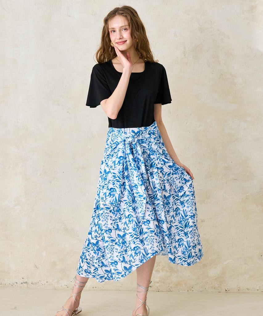 Bonide Square Neck Cover Dress Flower Fruit