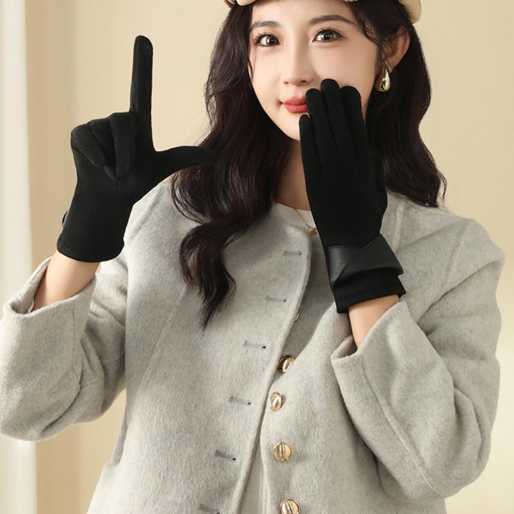 Warm Winter Gloves Full Finger Skiing Gloves New Driving Mittens  Unisex