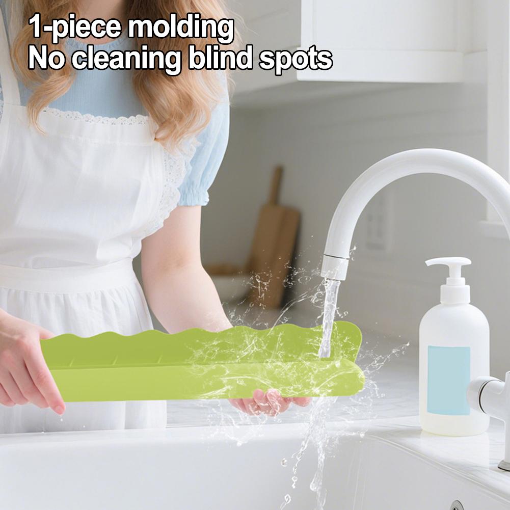 Stabiler Silikon-Spülbecken-Rückwandschutz für Küchenarbeitsplatte, ohne Saugnäpfe