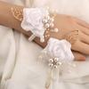 Artificial Flower Wedding Corsage Pair For Bride Grooms Bridesmaids Matching Accessories Western Ceremony
