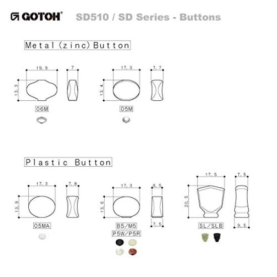GOTOH SD90 Kluson-Type Guitar Tuning Machines L3+R3 Gold SL Buttons