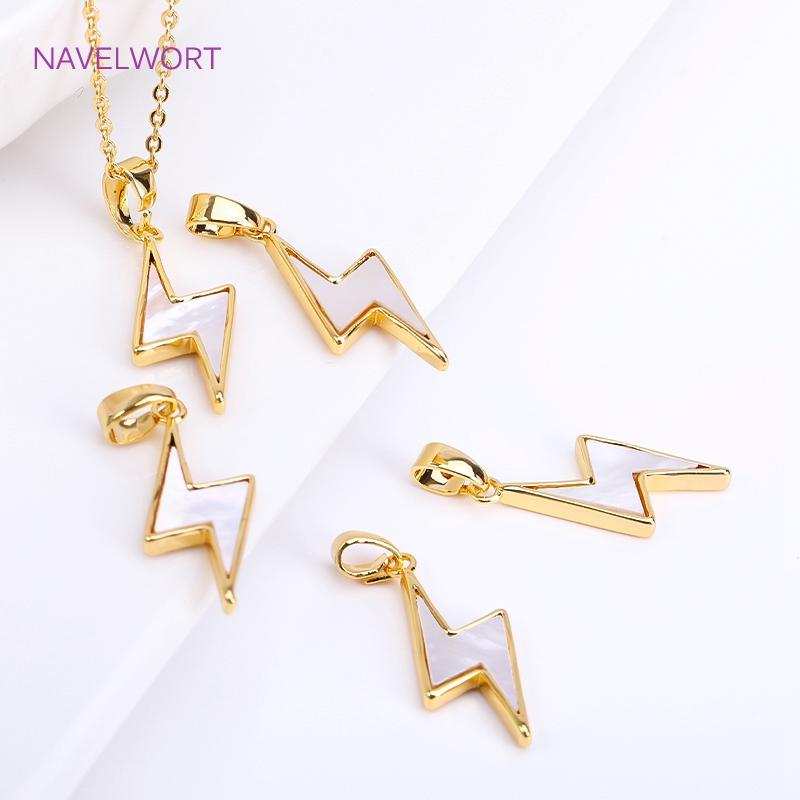 Wholesale 18k Gold Plated Brass Heart/Butterfly Pendants Charms,Natural Shell Charms For Jewelry Making,DIY Necklace Accessories
