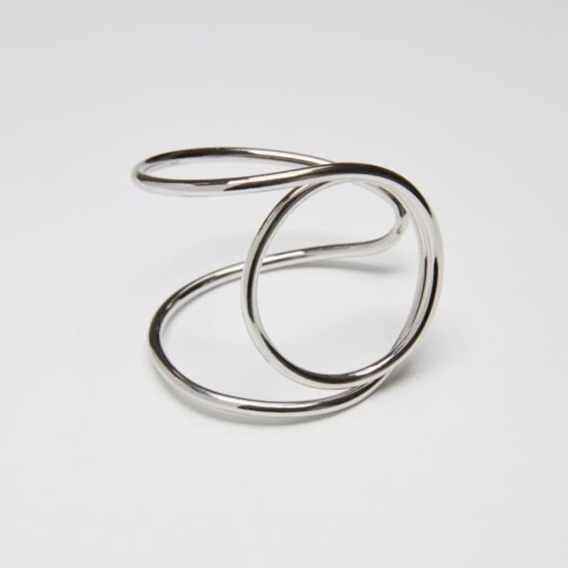 

viollina Swirling Wire Cuff_Silver Silver
