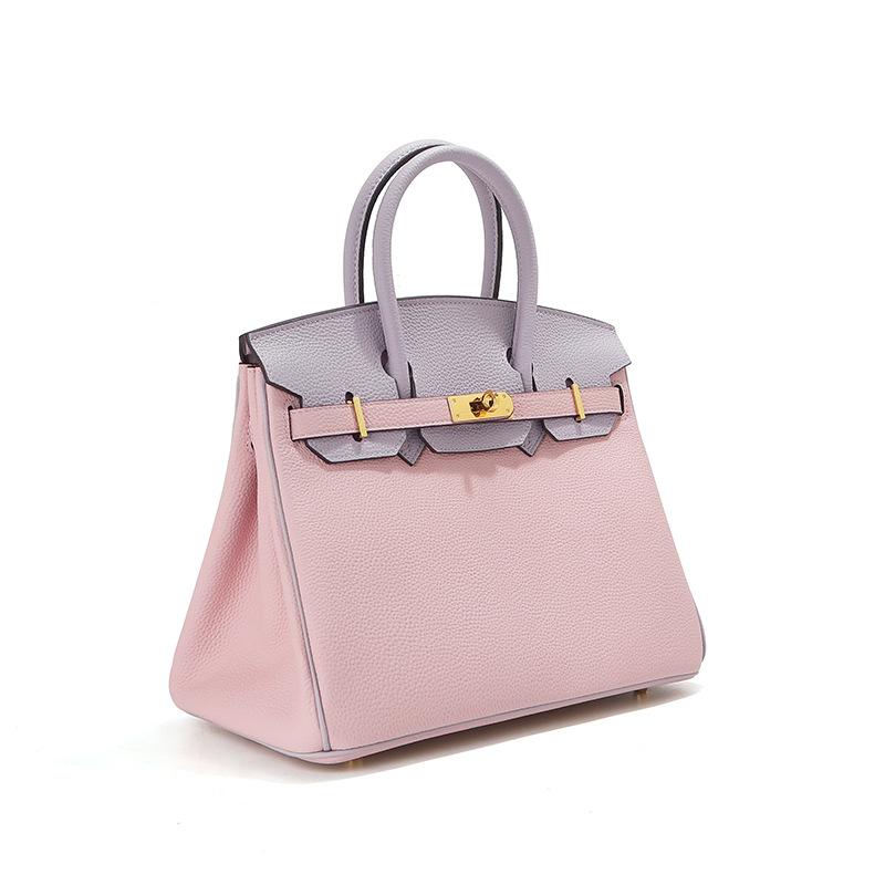 Top Layer Cowhide Metal Bag Genuine Leather Womens Bag Large Capacity Can Hold Handbag Womens High-end Sense Of Fashion Single Leather Strap Bag