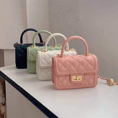 Neue Damentasche Original Modische und Vielseitige Kleine Quadratische Tasche Trendige Kleine Duft Diamanten Ketten Tasche Ein-Schulter Umhängetasche