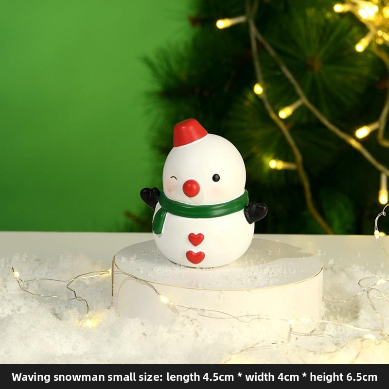 Christmas Small Animal Cute Handmade Ornaments, Santa Claus Snowman, Fox Desktop Resin Ornaments, Handicrafts