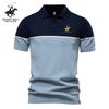 POLO CLUB 2025 Summer Pony Embroidered New Men's Short Sleeved Knitted Polo Shirt Color Blocked Collar Casual Polo Men