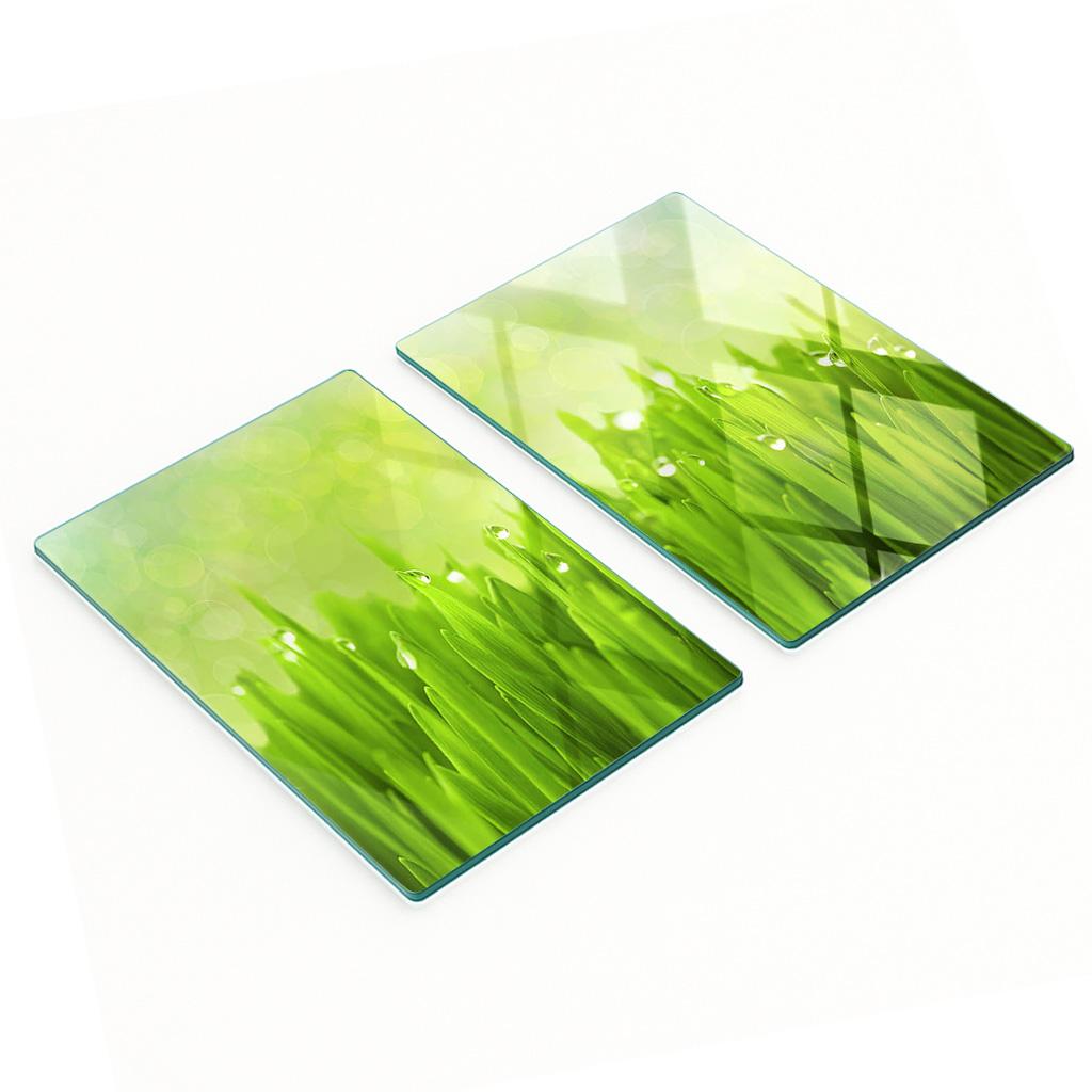 Multifunctional Decorative Glass Boards with Grass Print 2x40x52 cm