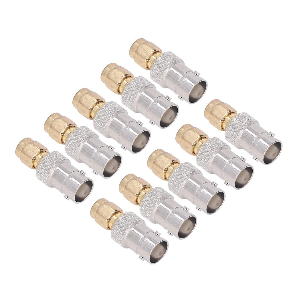10Pcs RF Coaxial Cable Adapter BNC Female To SMA Male Coax Line Connector Set Kit