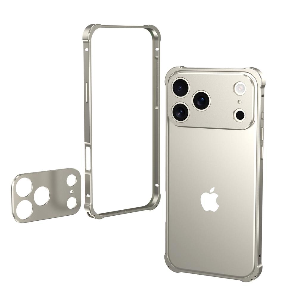 Original Colour Aluminium Frame Metal Bumper Hard Case For IPhone 17Air 17 Pro Max High Quality Alloy Lens Protector Phone Cover