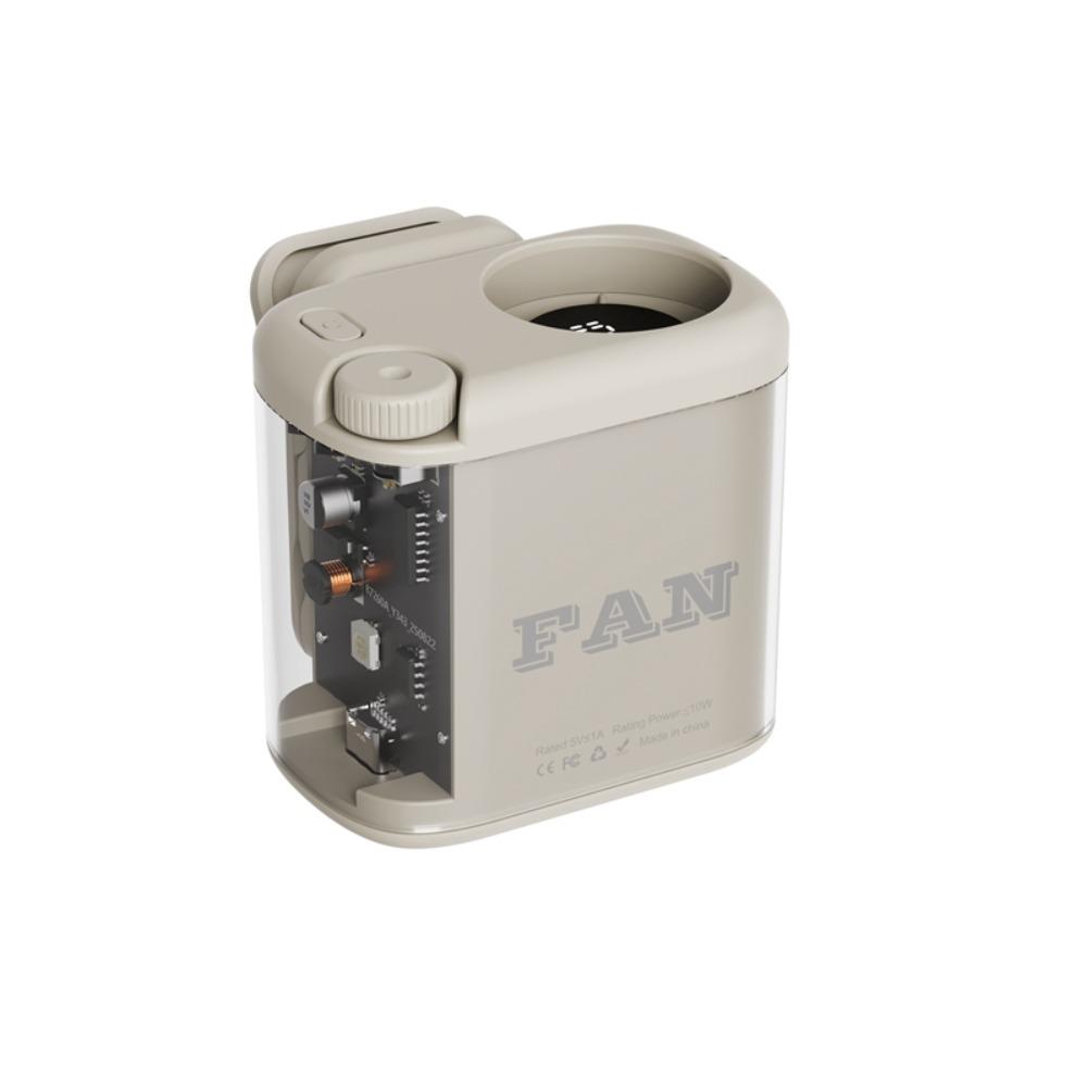 

360° Rotation Wearable Waist Fan LED Display Semiconductor Cooling Fan Travel Office Home абрикосовий