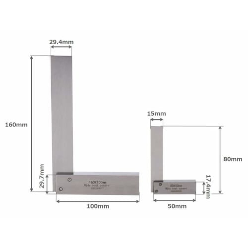 Two-Piece Set of 16cm and 8cm Squares with Base, Pen-Shaped Marking Needles, Measuring Tools, Carpentry, Marking Tools, Marking Tools