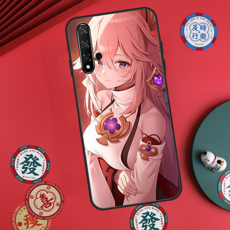 Genshin Impact Yae MIko For Huawei Nova Y73 Y72 Y90 Y70 Y60 Y91 Y61 12s 12i 11i 8i 9 10 SE P40 Lite P60 P30 Pro Case
