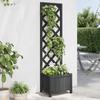 Vidaxl Planter with Trellis, Black, Solid Fir Wood
