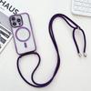 For iPhone 16 Pro Max Case Compatible with MagSafe Electroplating Edge TPU Phone Cover with Shoulder Strap