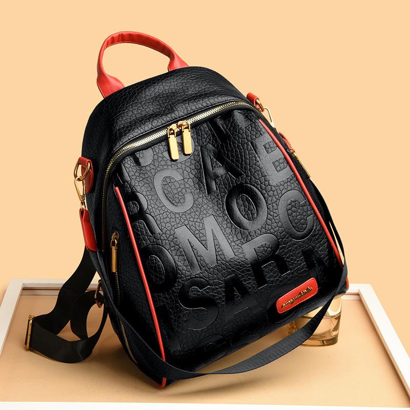 Schoolbag Premium Sense Embossed Letter Backpack Women's 1011 New Fashion Commuter Women's Backpack Versatile Large Capacity Schoolbag