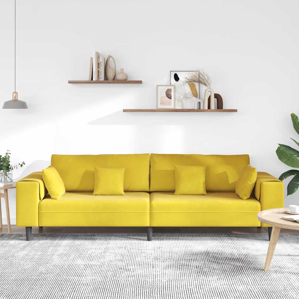 Yellow Sofa 250 x 77 x 76 cm Velvet