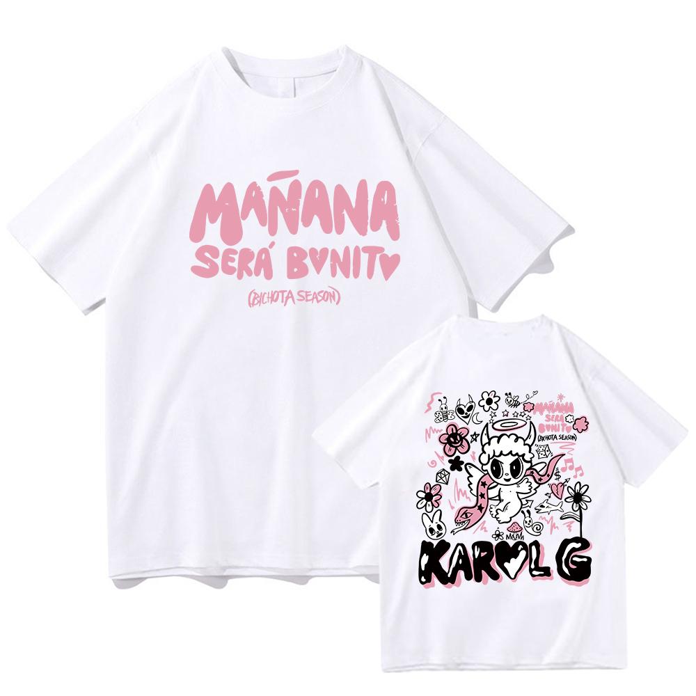 Karol G Bichota T-shirt Men's and Women's Fashion Manana Sera Bonito Collar Short Sleeved Summer Casual Fashion T-shirt