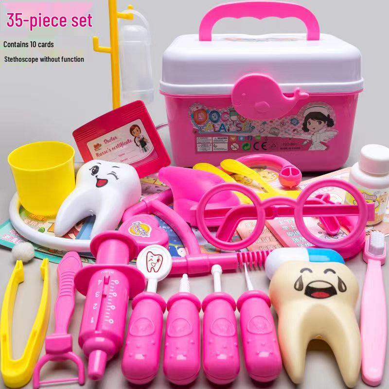Kids' Doctor Nurse Playset: Stethoscope, Syringe, Toothbrush for Parent-Child Interaction & Learning