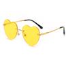 New Women's Heart-Shaped Rimless Metal Sunglasses - Trendy European and American Fashion
