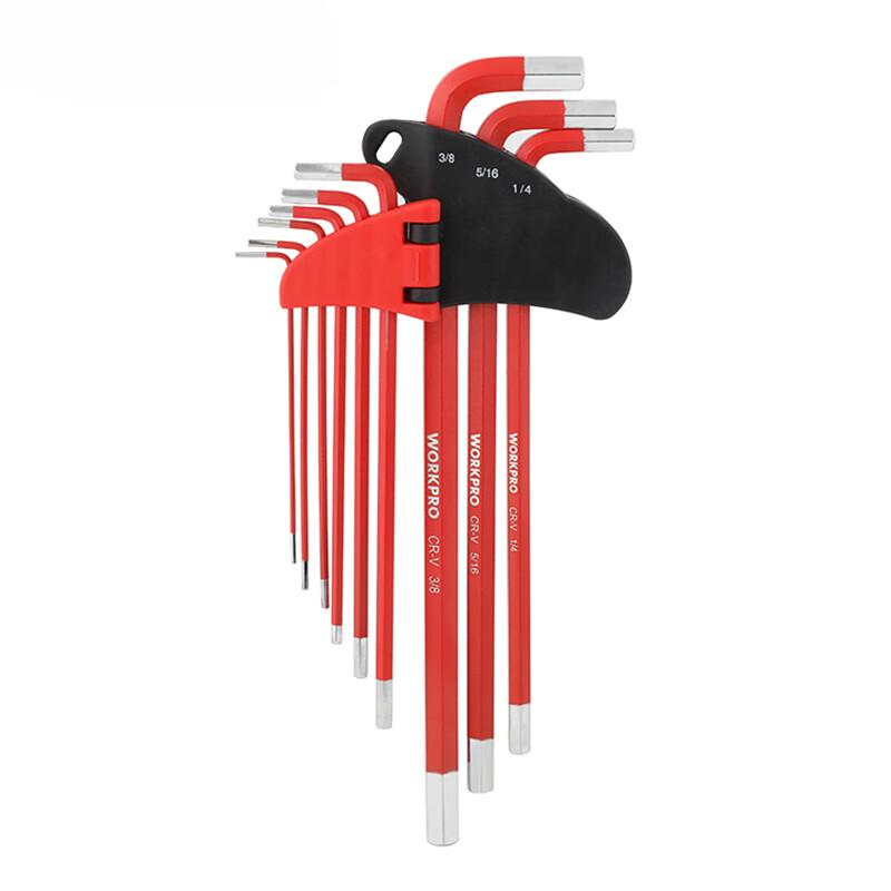 Wankebao 9-Piece Imperial Folding Long Hex Key Wrench Set